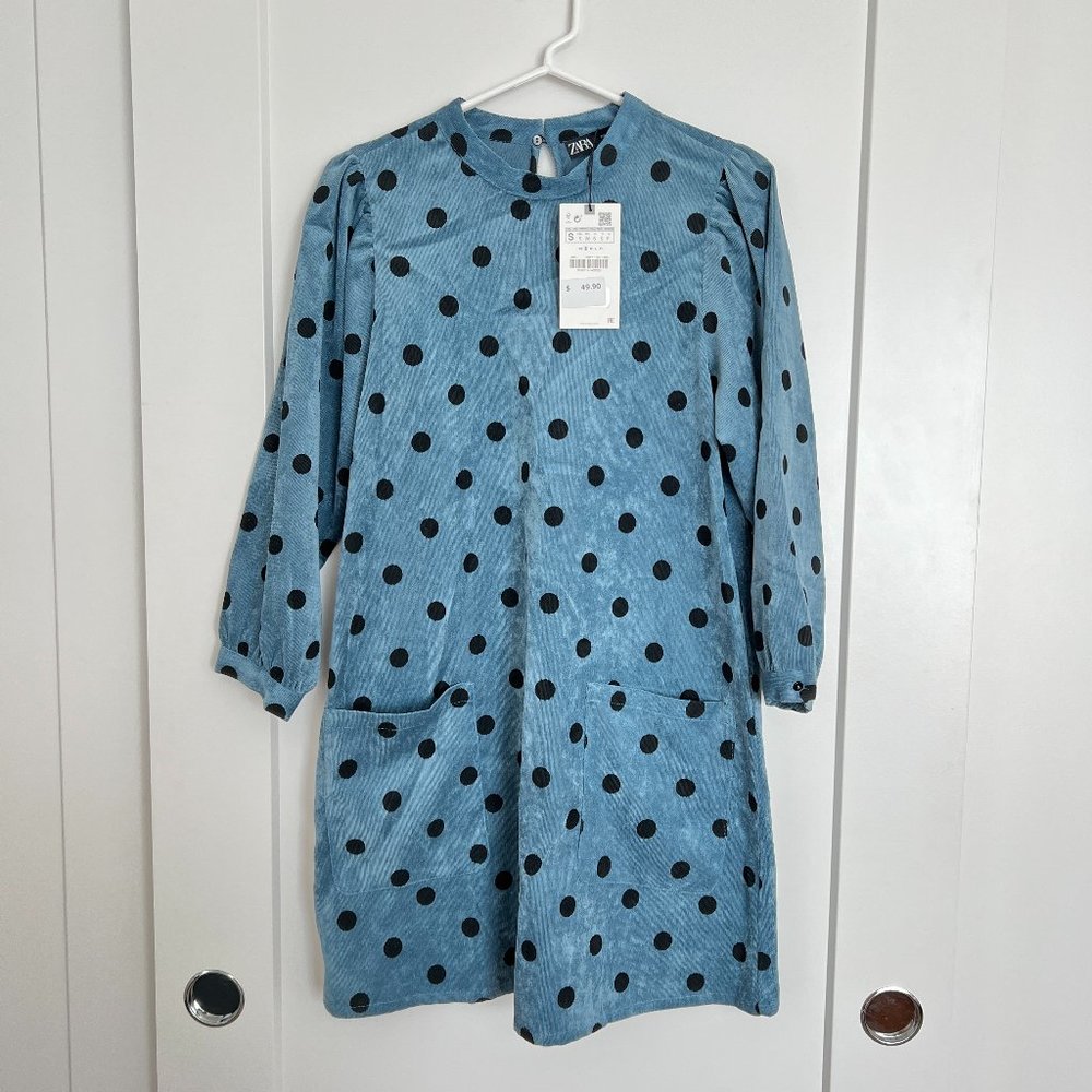 Zara Polka Dot Corduroy Dress
